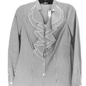 Ruffled Top Striped Blouse w/ tags